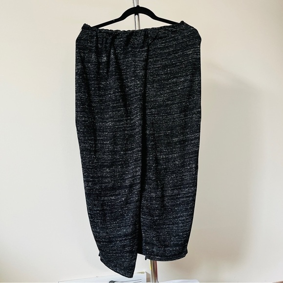 Zara Knit Linen  Skirt Charcoal Front Slit Wrap Maxi Stretch Jersey Knit Sz M - Picture 3 of 12